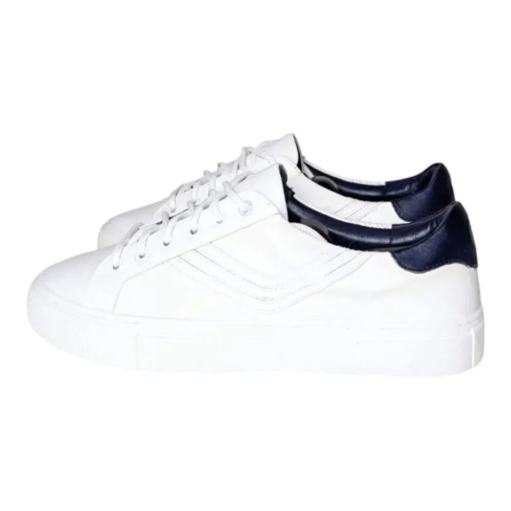 TORY BURCH Chevron White Leather Sneaker Size 7M